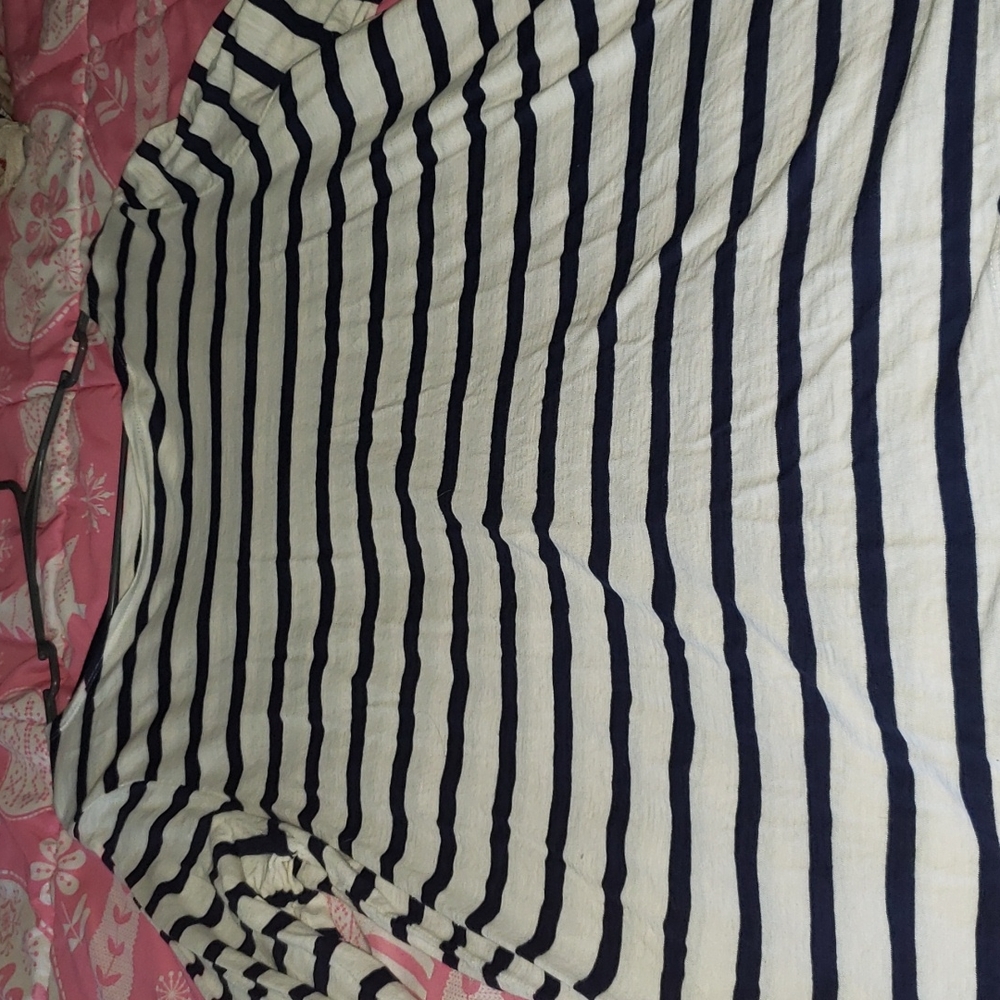 Navy & white strip shirt